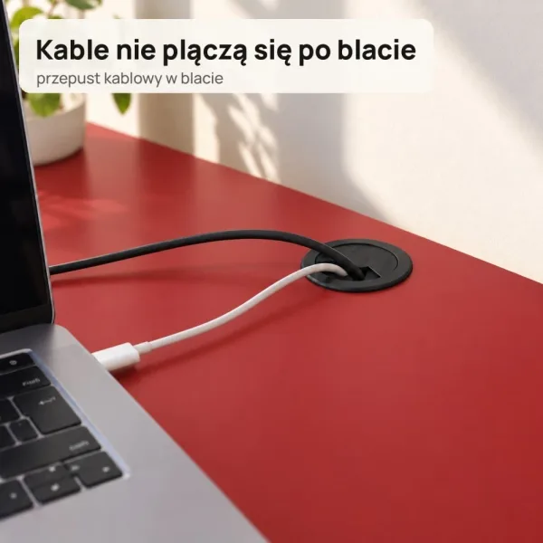 Biurko lekarskie narożne z szufladami - Czerwone