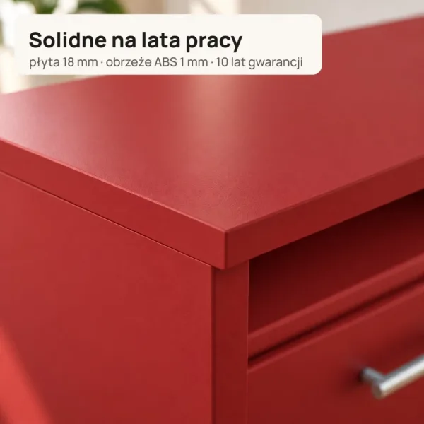 Biurko lekarskie narożne z szufladami - Czerwone