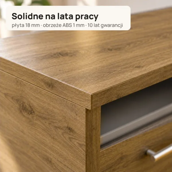 Biurko lekarskie narożne z szufladami - Dąb Kamienny