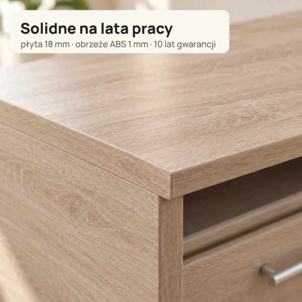 Biurko lekarskie narożne z szufladami - Dąb Sonoma
