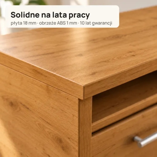 Biurko lekarskie narożne z szufladami - Dąb Złoty