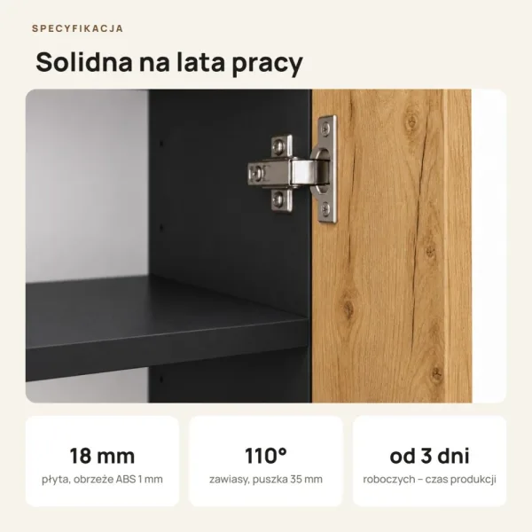 Szafa biurowa na segregatory - Czarny / Dąb Złoty