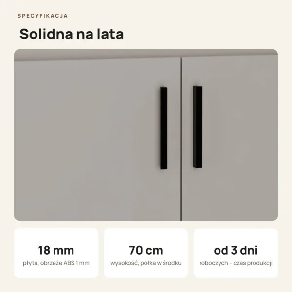 Wisząca łazienkowa szafka pod umywalkę - Szara