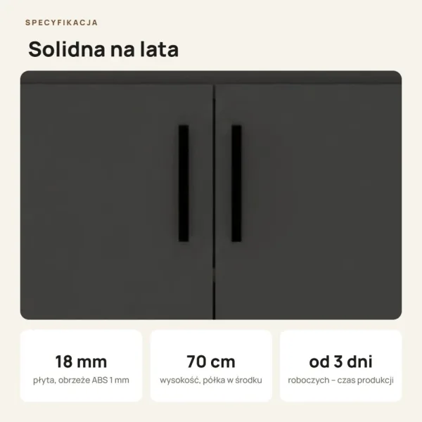 Wisząca łazienkowa szafka pod umywalkę - Grafitowa