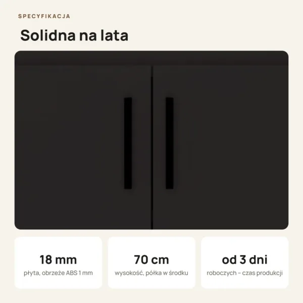 Wisząca łazienkowa szafka pod umywalkę - Czarna