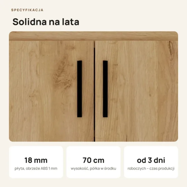 Wisząca łazienkowa szafka pod umywalkę - Dąb Złoty
