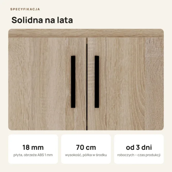 Wisząca łazienkowa szafka pod umywalkę - Dąb Sonoma