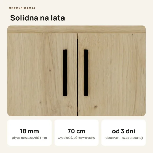 Wisząca łazienkowa szafka pod umywalkę - Dąb Artisan