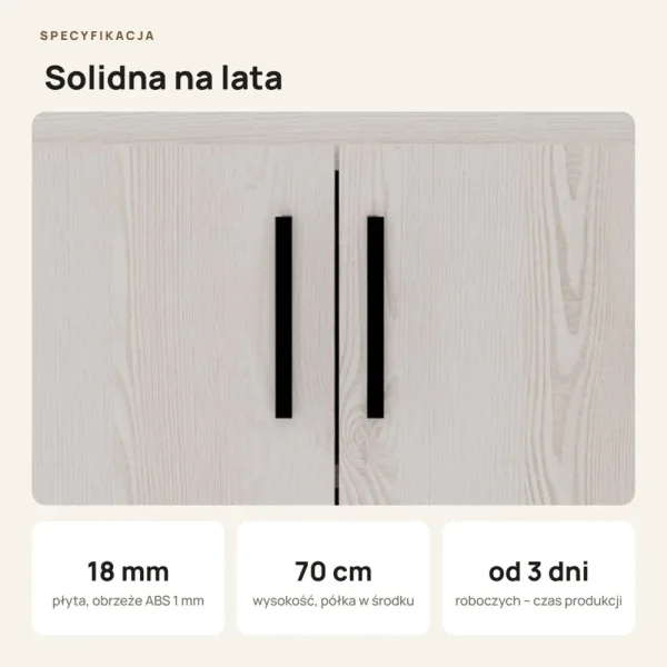 Wisząca łazienkowa szafka pod umywalkę - Sosna