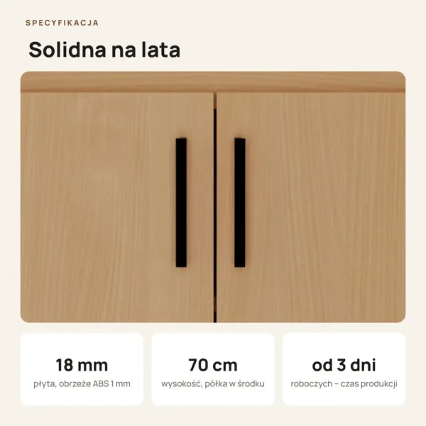 Wisząca łazienkowa szafka pod umywalkę - Buk