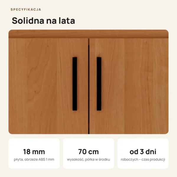 Wisząca łazienkowa szafka pod umywalkę - Olcha