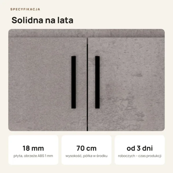 Wisząca łazienkowa szafka pod umywalkę - Beton