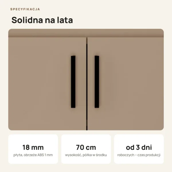 Wisząca łazienkowa szafka pod umywalkę - Cappuccino
