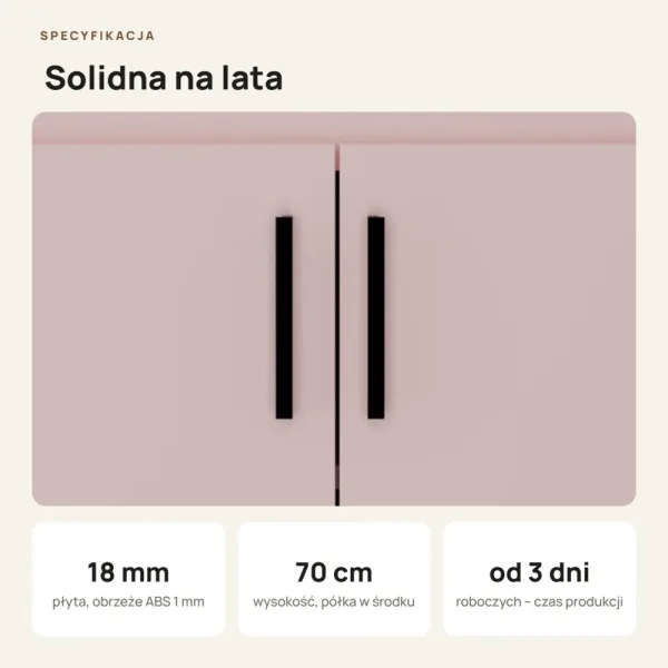 Wisząca łazienkowa szafka pod umywalkę - Różowa