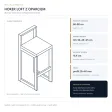 Metalowy Hoker loft z oparciem - Beton czarny