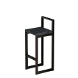 Metalowy Hoker loft z oparciem - Beton czarny