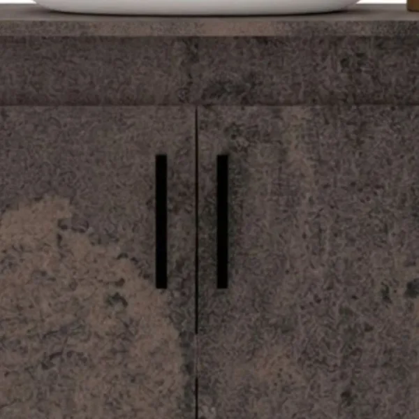 Wisząca łazienkowa szafka pod umywalkę - Beton rdzawy