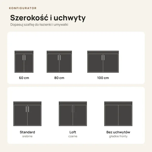 Wisząca łazienkowa szafka pod umywalkę - Evoke