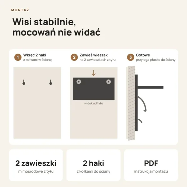 Wieszak ścienny - Kaszmir - Na ubrania