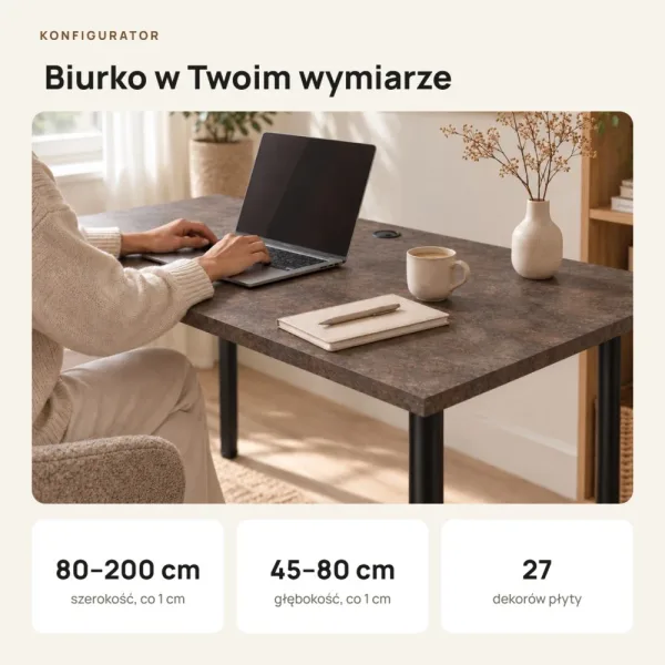 Biurko komputerowe Iron - Beton rdzawy