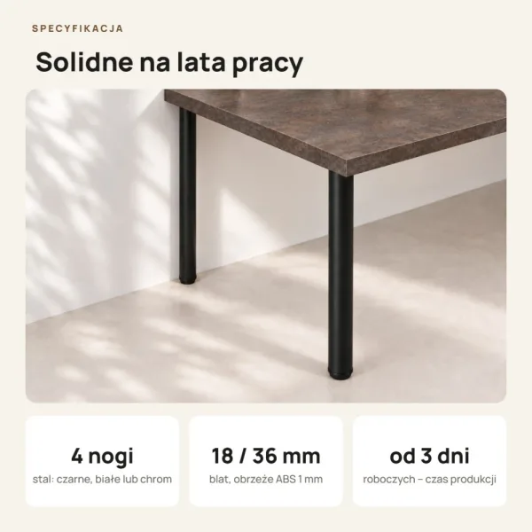Biurko komputerowe Iron - Beton rdzawy