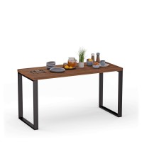 Stół kuchenny z metalowymi nogami - Orzech