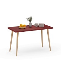 Stół kuchenny z nogami bukowymi - Czerwony