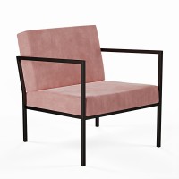 Fotel metalowy industrialny loft pastelowy róż