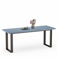 Rodzinny solidny stół do jadalni na metalowym stelażu Olaf - Niebieski