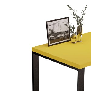 Biurko z metalowymi nogami - Żółte (5).jpg