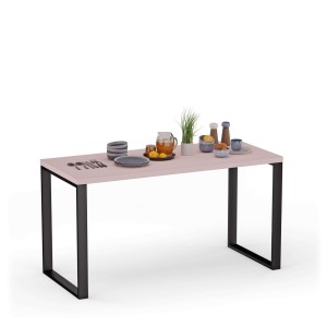 Stół kuchenny z metalowymi nogami - Różowy