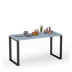 Stół kuchenny z metalowymi nogami - Niebieski