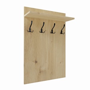 Wieszak ścienny pionowy - Dąb artisan - Na ubrania