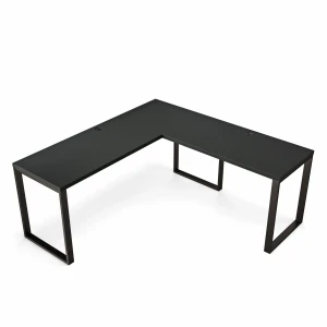 Przestronne biurko narożne czarne loft idealne do pracy zdalnej.webp