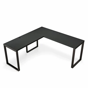 Nowoczesne biurko narożen loft czarne z miejscem na komputer-1.webp