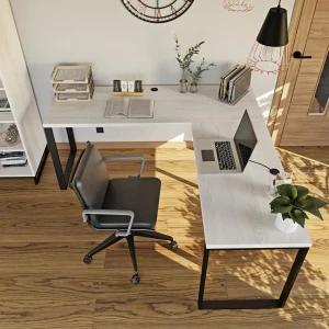 Wyjątkowe biurko narożne w stylu loft sosna z metalowymi detalami.webp