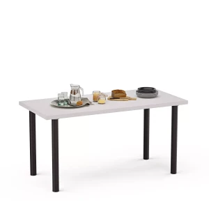 Stół kuchenny 120x60 z czarnymi nogami - Biały
