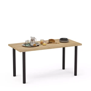 Stół kuchenny 120x60 z czarnymi nogami - Dąb Złoty