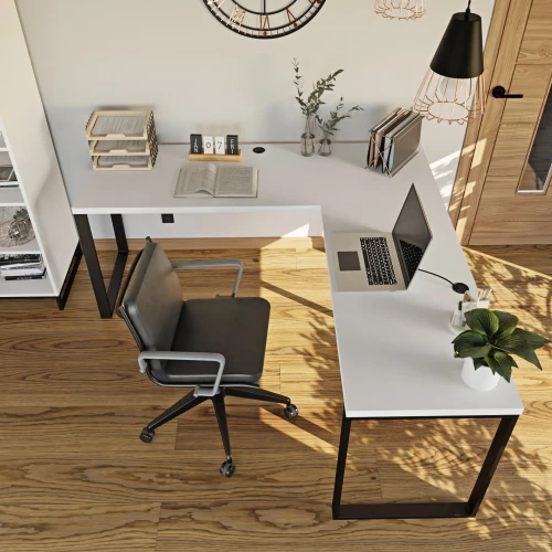Stylowe-biurko- narożne-loft-białe-w -industrialnej- przestrzeni .webp