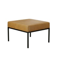 Podnóżek pufa industrialna loft  karmel ekoskóra