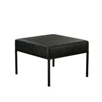 Podnóżek pufa industrialna czarny ekoskóra 