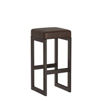 Hoker tapicerowany loft - Orzech ekoskóra 