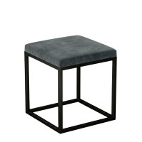 Pufa metalowa tapicerowana - Grafit