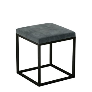 Pufa metalowa tapicerowana - Grafit