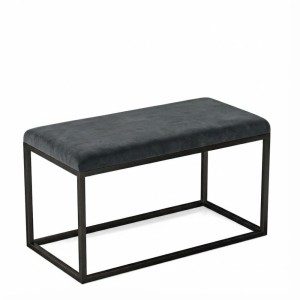 Pufa metalowa tapicerowana prostokątna - Grafitowy