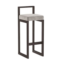 Hoker tapicerowany z oparciem - Kaszmir