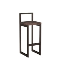 Metalowy Hoker loft z oparciem - Beton rdzawy