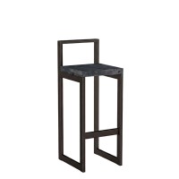 Metalowy Hoker loft z oparciem - Beton czarny