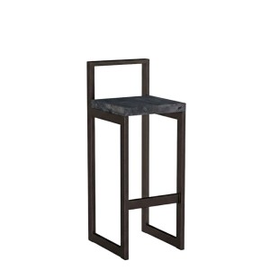 Metalowy Hoker loft z oparciem - Beton czarny