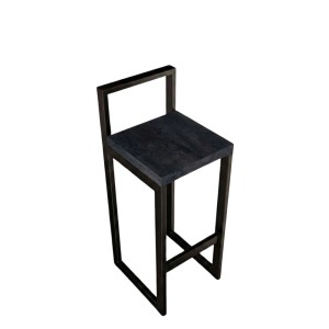 Hoker z oparciem beton czarny